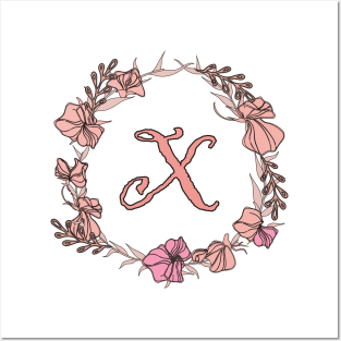 Letter X Rose Pink Initial Monogram - Letter x Posters and Art